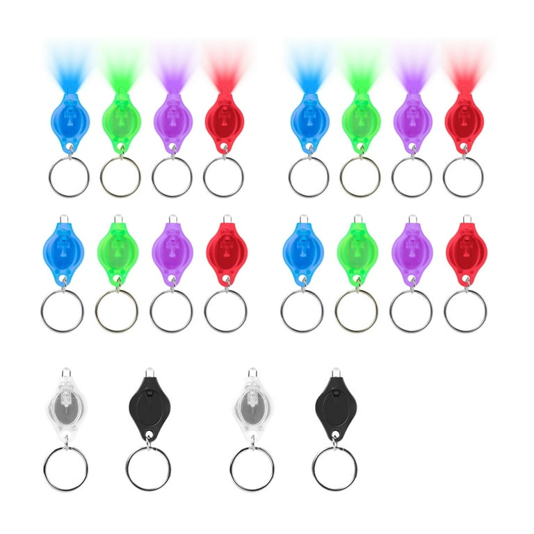 20 Pieces LED Keychain Light Mini Keychain Flashlight Badge Lights