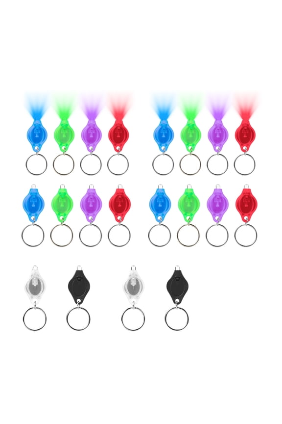 20 Pieces LED Keychain Light Mini Keychain Flashlight Badge Lights for Nurses Lights Keychain with Round Ring Batteries, LED Key Ring Light TorchA
