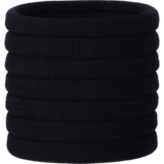 20 Pieces Large Stretch Hair Ties Hair Bands Ponytail Holders Headband for Thick Heavy and Curly Hair (Black,5 cm in Diameter,1 cm in Width)