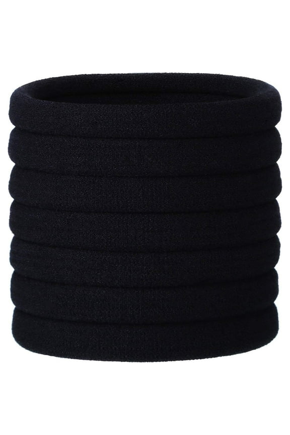 20 Pieces Large Stretch Hair Ties Hair Bands Ponytail Holders Headband for Thick Heavy and Curly Hair (Black,5 cm in Diameter,1 cm in Width)