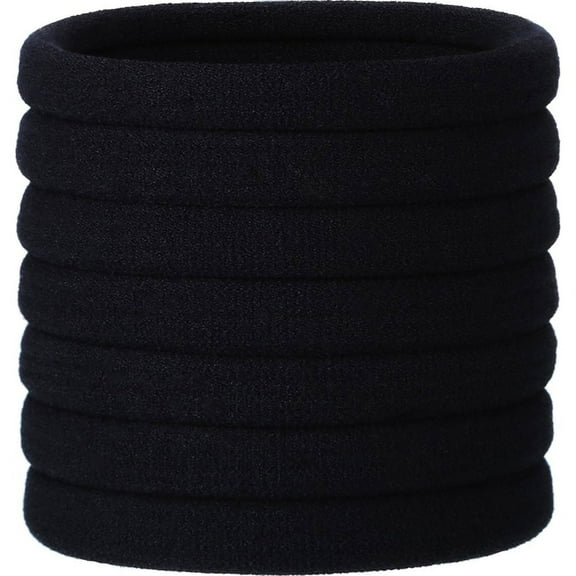 20 Pieces Large Stretch Hair Ties Hair Bands Ponytail Holders Headband for Thick Heavy and Curly Hair (Black,Bands Rope) Black