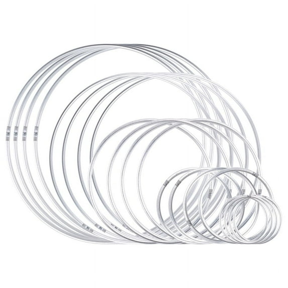 20 Pieces Metal Dream Catcher Rings Hoops Steel Craft Silver Rings for Crafts,Macrame and Other DIY Projects in 5 Sizes