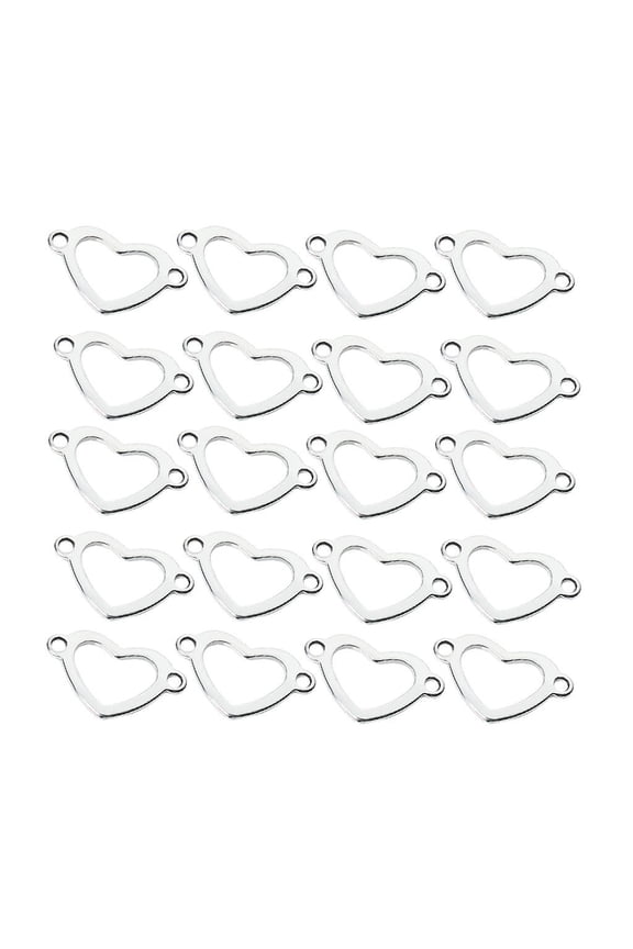 20 Pieces Metal Flat Heart Charms Pendants Pendants for Bracelet Necklace Earrings Jewelry Decoration