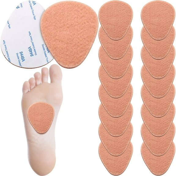 20 Pieces Metatarsal Felt Pads Foot Insert Pads Ball of Foot Cushion for Foot Pain Relief Forefoot and Sole Adhesive Foam Foot Pad for Men and Women 1/4 Inch Thick