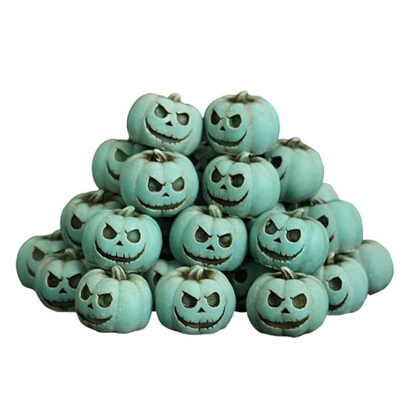 20 Pieces Mini Pumpkin Figurines Halloween Decor - Small Resin Grimace Pumpkin Models for Fall Crafts, Party Favors, Desk Tabletop and Fairy Garden Displays