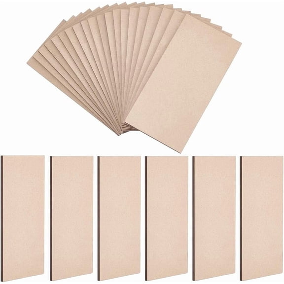 20 Pieces Mini Rectangle MDF Wooden Bases 2x4inch Unfinished Blank Wood Rectangles Blank Letter Tiles for DIY Making