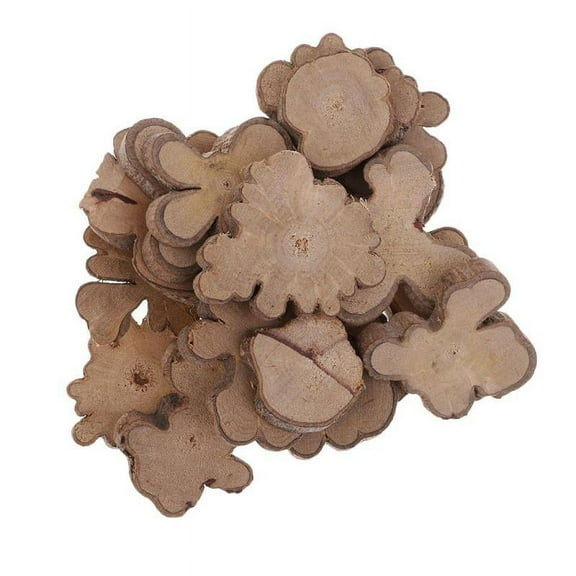 20 Pieces Natural Rustic Wood Slices Irregular Wood Shapes Slabs 35mm Rustic Tree Bark Slice for Outdoor Country Wedding Table