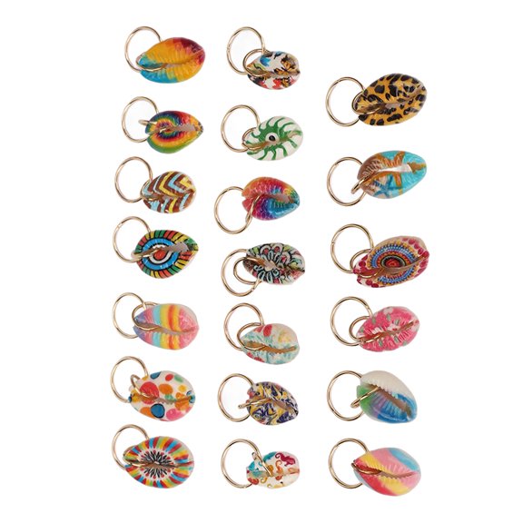 20 Pieces Natural Shell Dreadlocks Rings DIY Cute Exquisite Hair Braiding Pendant Clips Hair Accessories Decoration for Parties Weddings Film Festivals (7 inches / 17.78 cm)