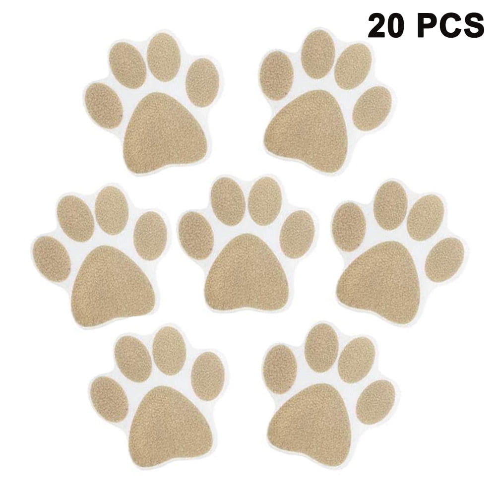 20 Pieces Nonslip Bathtub Stickers Adhesive Paw Print Bath Treads Non