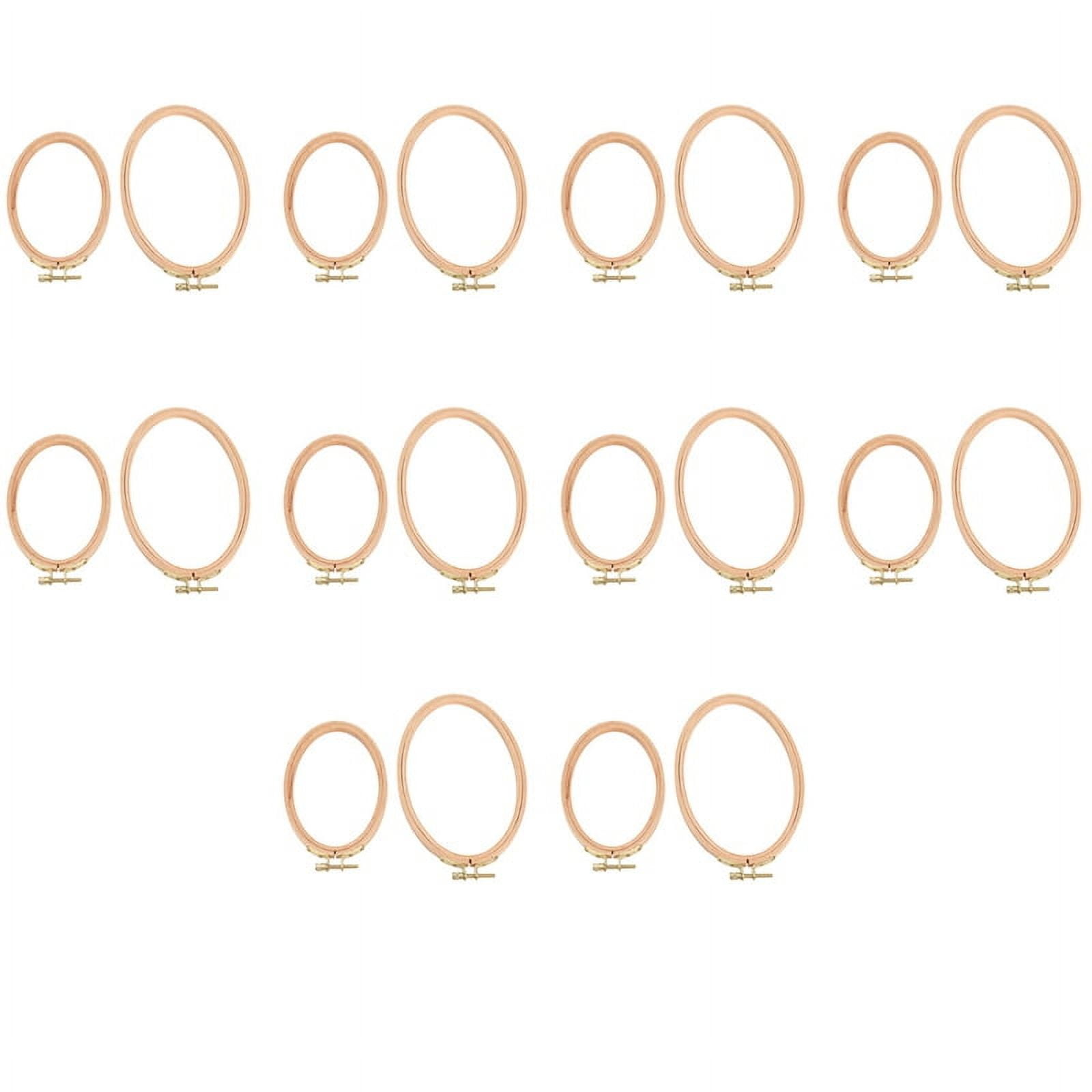 20 Pieces Oval Embroidery Hoops Include 10 Piece 8.3 X 5.4 Inch and 10 Piece 6.3 X 4.1 Inch Hoops Ring