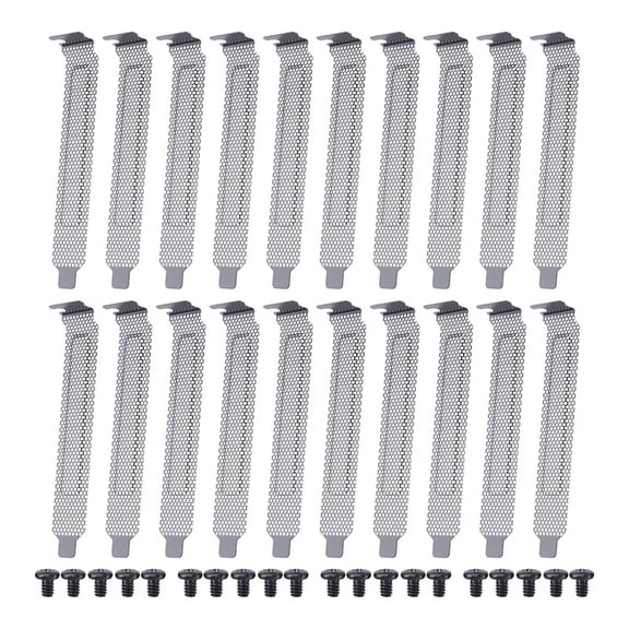 20 Pieces PCI Slot Cover Hard Steel Dust Filter, with 20 Screws