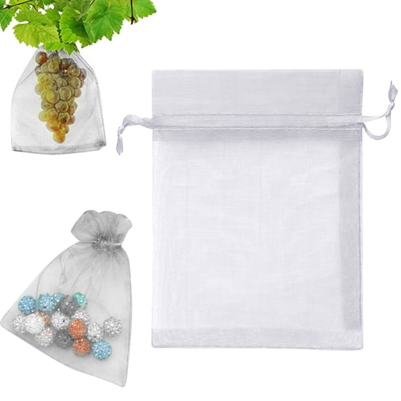 20 Pieces Package Organza Jewelry Bags Drawstring, Small Drawstring Pouch,Little Mesh Gift Pouches Mini Candy Bags For Small Presents Jewelry Earrings,Party Wedding Gift Bags,Present Bags(White, S)