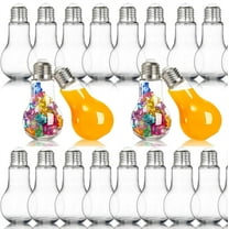 20 Pieces Plastic Fillable Light Bulb Ornaments,TGY Clear Empty Candy Containers,Small Candy Bottles Clear Fillable Decorative Jars for Crafts Gifts Party Favors(100ml/3.4oz)