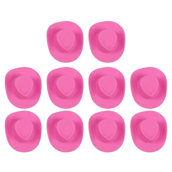 20 Pieces Plastic Mini Cowboy Cowgirl Hat Miniature Western Small Doll Hat Cute Doll Cupcake Decoration for Dollhouse Cow Party Decoration Harlik