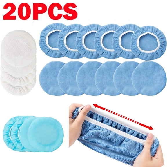 20 Pieces Polishing Bonnet Buffer Pads Soft Wool For 9-10" inch Car Polisher