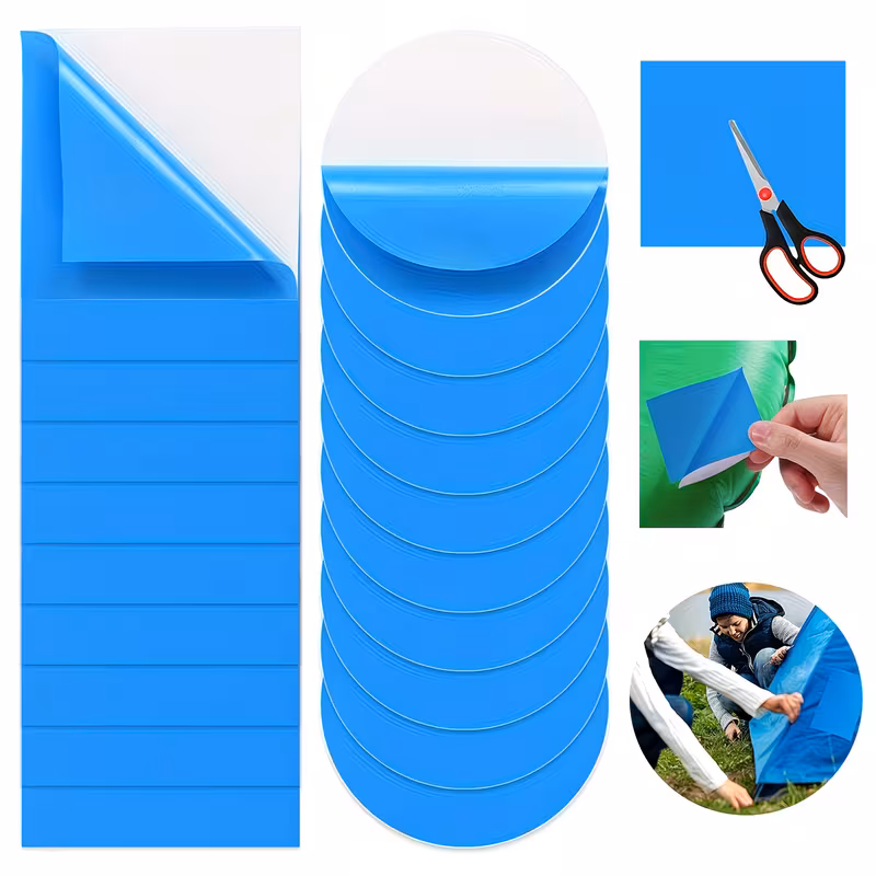 20 Pieces Pool Liner Repair Patch Self-Adhesive PVC Patch Repair Kit Vinyl Inflatable Patches for Air Mattress Bounce House Swimming Pool Canopy Floats Tubes Air Bed Inflatable Boats(Blue)