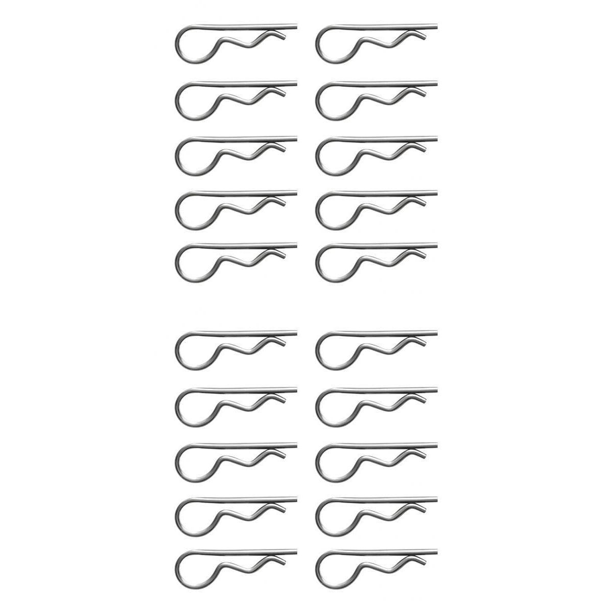 20 Pieces Premium Stainless Steel R Clips Hitch Cotter Pins Retaining Pin 1.2x22mm & 1.6x32mm