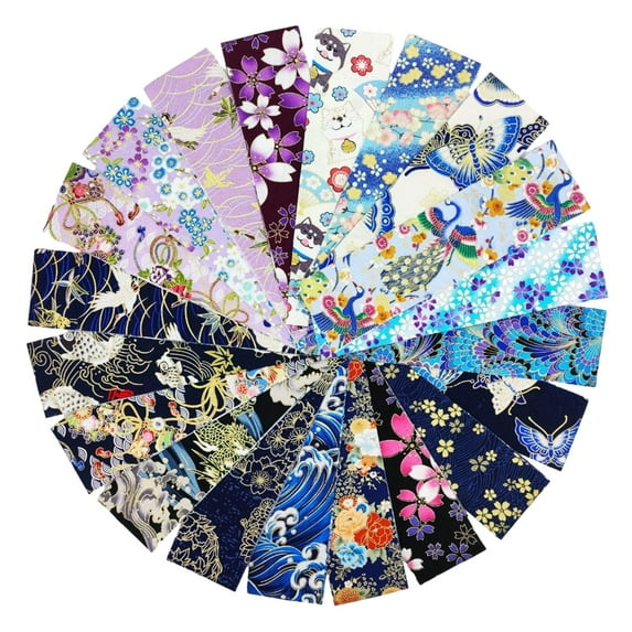 20 Pieces Quilting Fabric Jelly Roll Strips Japanese Styles Thickened Cotton for Sewing Blanket Clothes Handkerchief Beginner B