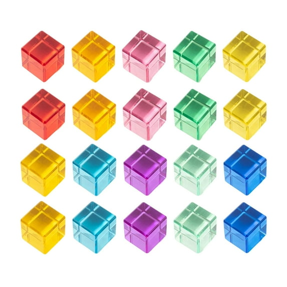 20 Pieces Rainbow Acrylic Gem Cubes Blocks Sensory Learning Stacking Toy for Preschool Children
