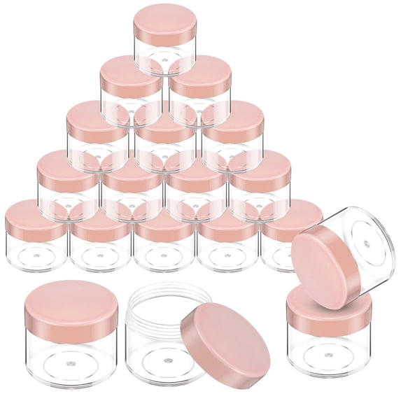 20 Pieces Round Pot Jars Plastic Cosmetic Containers Set with Lid for ...