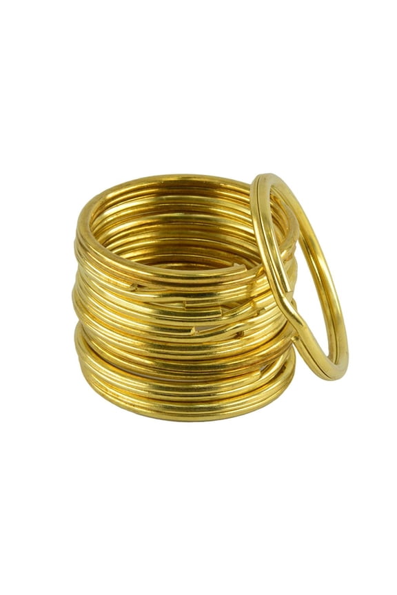 20 Pieces S Brass Round Edged Key Keychain Metal Keys Chain Holder Jewelry Clasps Hooks Bags Charms Clasp DIY 15 mm / 0.59 inch