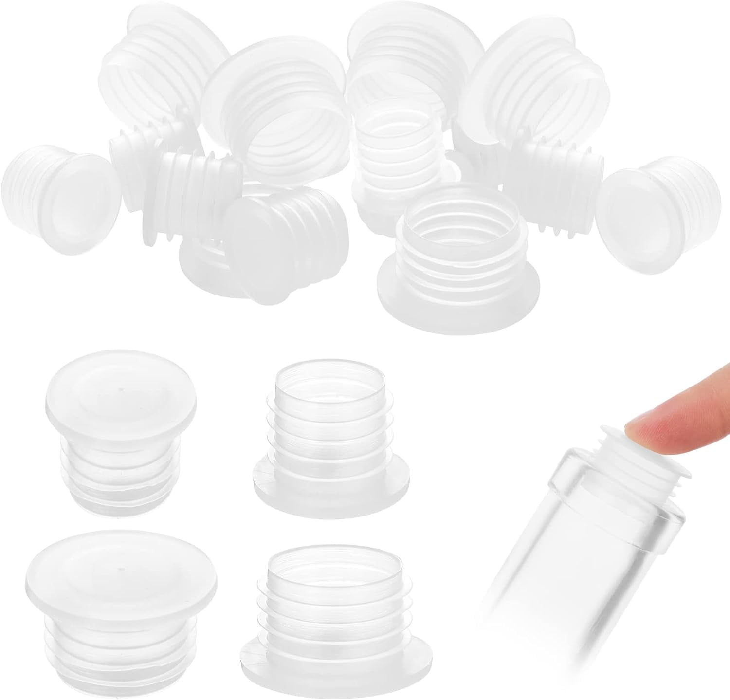 20 Pieces Salt and Pepper Shaker Stoppers, Plastic Stoppers for Salt