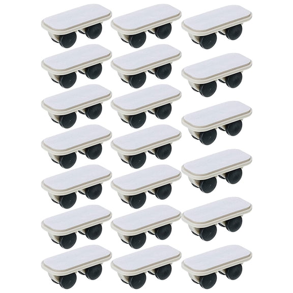 20 Pieces Self Adhesive Wheels Caster Cart on Wheels Boxes Caster Small Caster Paste Plastic Wheel Sticky Caster