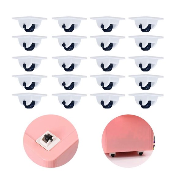 20 Pieces Self Adhesive Wheels Mini Fixed Wheels Caster Boxes Caster Small Caster Paste Plastic Wheel Sticky Caster Carton Wheels for Box Bottom Stor