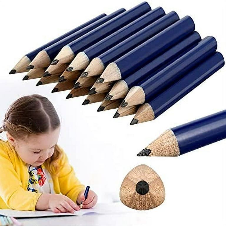 20 Pieces Short Triangular Pencils Jumbo Preschoolers Grips Pencils Fat  Pencils for Kindergarten Beginner Toddler Hand Writing, 3.5 Inch (Navy  Blue) 