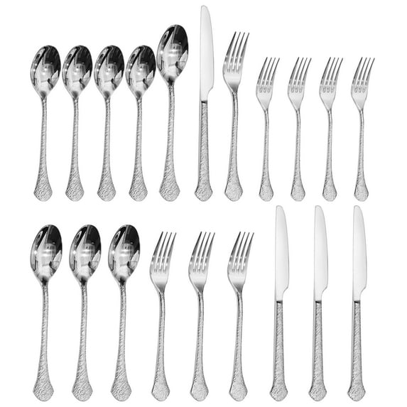 20 Pieces Silverware Set, 18/10 Stainless Steel Flatware Set, Service for 4