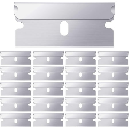 20 Pieces Single Edge Cutter Blade Industrial Razor Blades for Scraper, Safety Straight Edge Razors, Box Carton Cutter Replacement Blades, Glass and Paint Scraper Razor Blades