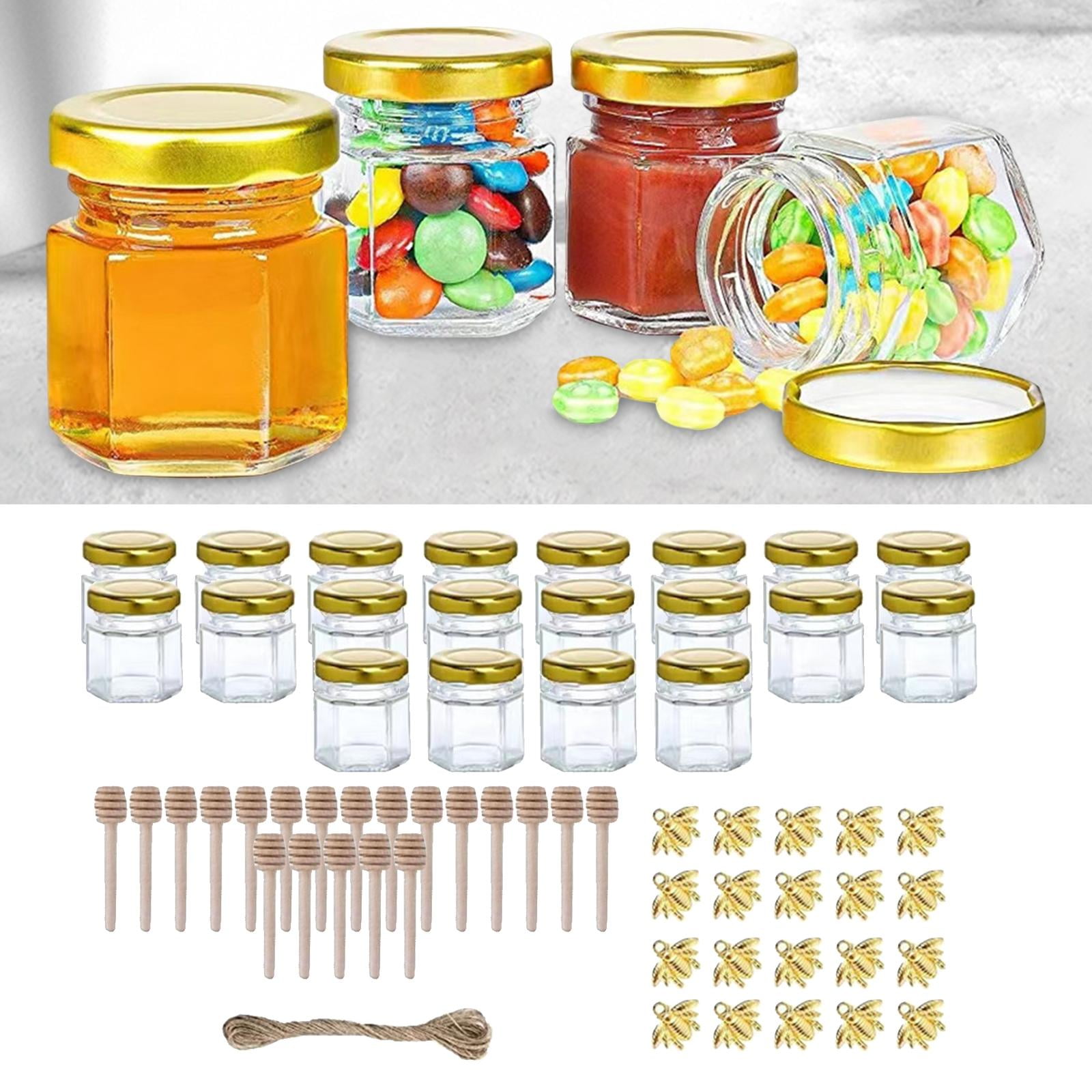 20 Pieces Small Glass Jars Screw Lids Pickle Glass Jars for Party