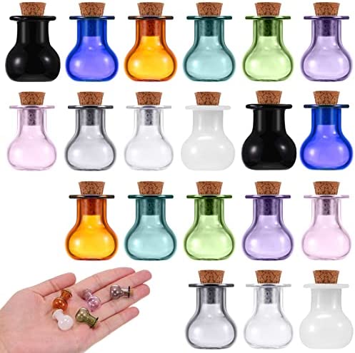 20Pcs Mini Spell Jars With Corks - Tiny Clear Glass Potion Bottles For DIY Wishing Vials & Party Favors