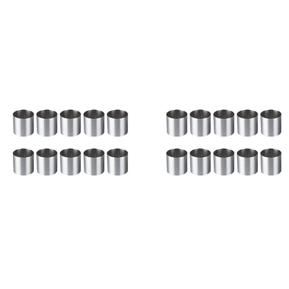 20 Pieces Stainless Steel Mousse Rings Round Biscuit Cutter Cake Mold Kitchen Baking Pastry Tool for Tart,Fondant,Etc