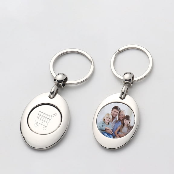 20 Pieces Sublimation Blank Metal Shopping Trolley Tokens With Keyring Mini Aluminum Alloy Portable Shopping Carts Key Ring