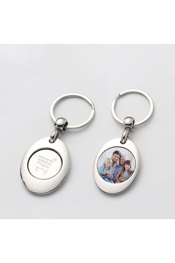 20 Pieces Sublimation Blank Metal Shopping Trolley Tokens With Keyring Mini Aluminum Alloy Portable Shopping Carts Key Ring