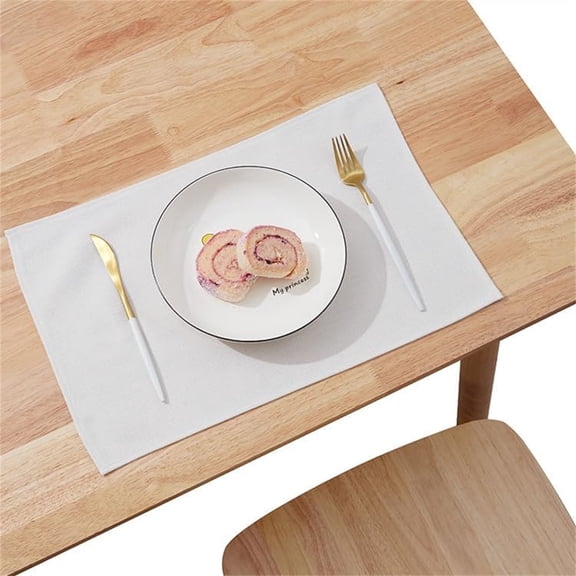 20 Pieces Sublimation Blank White Placemats DIY Heat Transfer Print Wedding Party Linen Cotton Placemat Dining Table Place Mat for Kitchen Table