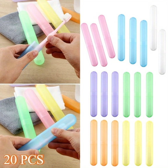 20 Pieces Travel Toothbrush Case Holder, Portable Toothbrush Storage Cover Protector with Ventilation Holes, 7 Color Assortment for Travel & Daily Use