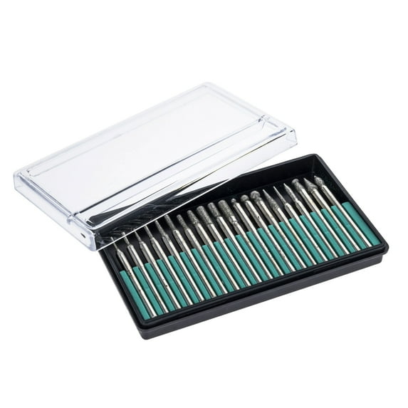 20 Pieces Universal Tool Assorted Diamond Burr Set 120-150 Grit