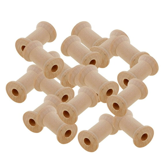 20 Pieces Vintage Natural Wooden Classic Bobbin Empty Thread Spools DIY