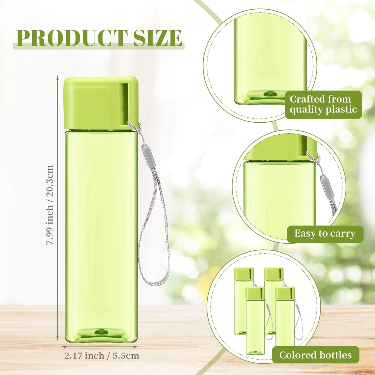 20 Pieces Water Bottle Bulk 17 Oz Plastic Water Bottles Bulk Gym Sports