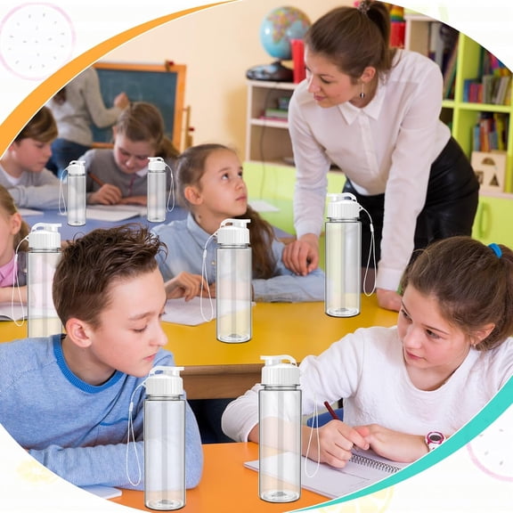 20 Pieces Water Bottle Bulk 17 oz Plastic Water Bottles Bulk Gym Sports Adults Reusable Large Bottles with Leak Proof Flip Top for Party Outdoor(White)