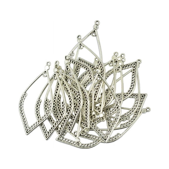 20 Pieces Water Drop Hollow Leaf Connector Dangle Chandelier Component Findings - Tibetan , 55 x 26.5mm