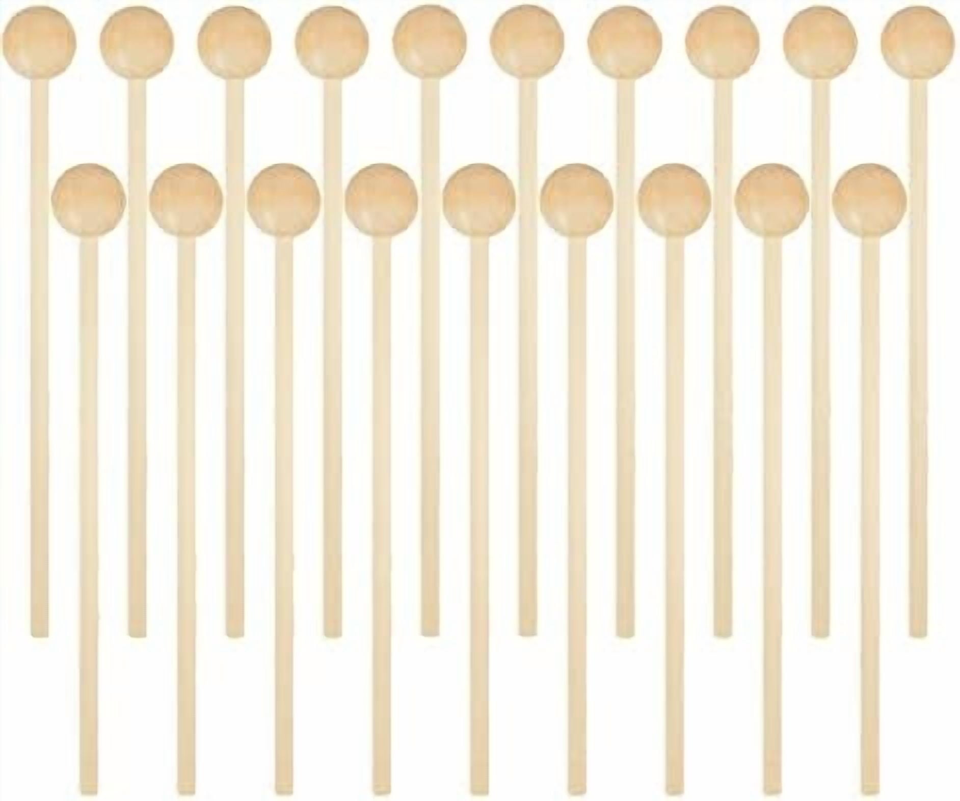 20 Pieces Wood Mallets Percussion Glockenspiel Xylophone Mallets Sticks Wood Small Musical Drumsticks Chime Round Head Hammer Wooden Drum for Kids, 8.2 Inch Long