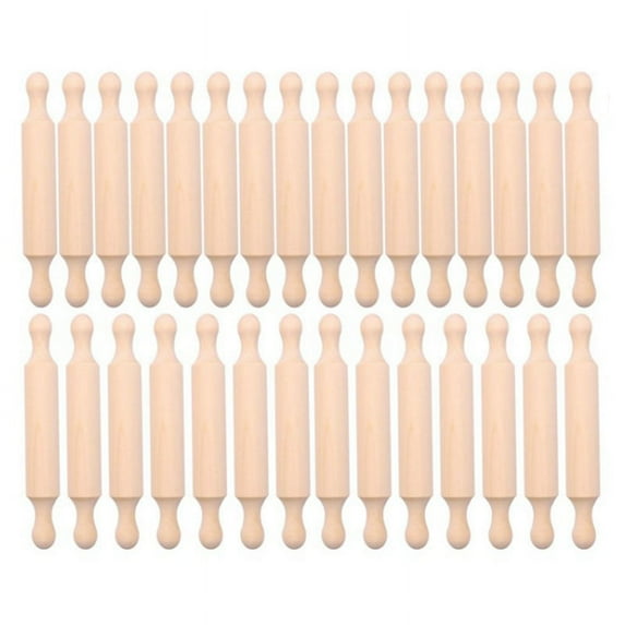 20 Pieces Wooden Mini Rolling Pin 6 Inches Long Kitchen Baking Rolling Pin Small Wood Dough Roller for Children Fondant