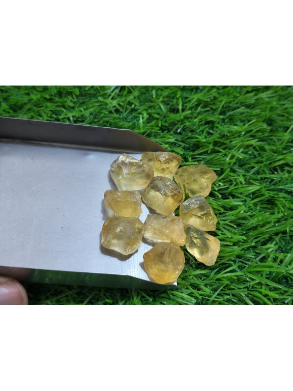 20 Pieces Yellow Citrine Gemstone Raw,Size 16-20 MM Citrine Cluster Raw,Healing Crystal Stones,Citrine Raw For Making Pendant