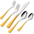 thumbnail image 1 of 20-Pieces Yellow Silverware Sets for 4,Yellow Handle Stainless Steel Cutlery Set, Include Forks Spoons and  Set, Dishwasher Safe Utensil Sets for  Restaurant, 1 of 6