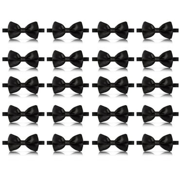 20 Pieces bow ties for men, Pre-tied Men's Bow Ties Adjustable Satin Bow Tie for any Age（black）
