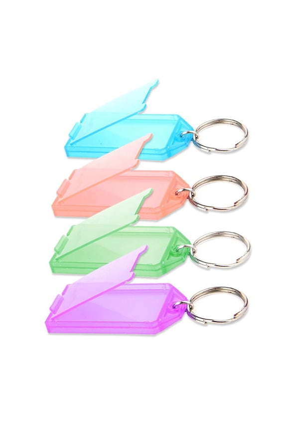 20 Pieces for Creative Plastic for Key Transparent ID Label Window for Key Identifier Assorted Colors Travel L
