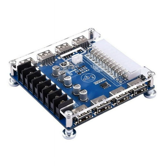 20 Pin/24 Pin ATX Power Supply Breakout Board 5V/2A USB Charging Desktop Chassis Power Supply Adapter Board, B,1 x ATX Power Adapter,Blue